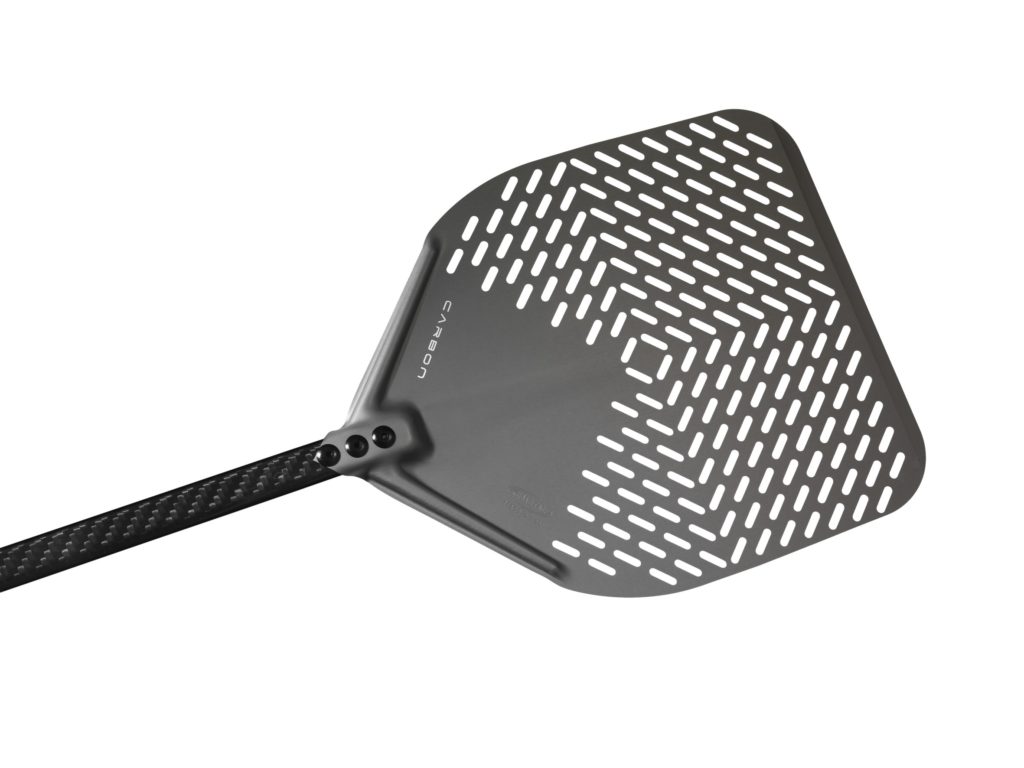 Rectang. perfor. Pizza peel 50x50cm aluminum head, carbon fiber handle-0